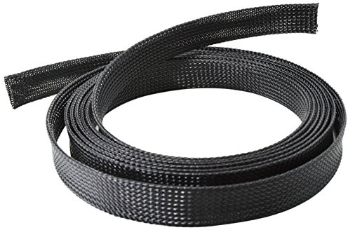 conecto CC50323 Universeller Polyester-Kabelschlauch, selbst zusammenziehend, Ø 20mm, 1,80m. Schwarz