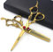 Gold 6/7-Zoll professionelle Haarschnittschere, Multifunktions-Haarschnittschere Set (6-Zoll 2-teiliges Set)