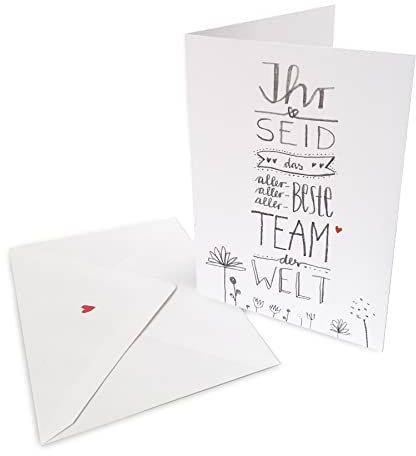 Glückwunschkarte für das beste Team der Welt - Grußkarte oder Dankeschön Karte zum Abschied, zu Weihnachten oder zwischendurch, Klappkarte mit Leinenstruktur inkl. Umschlag
