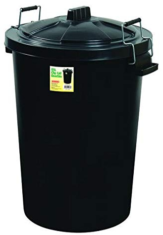 Proplas 85L Clip Lid Dustbin Black