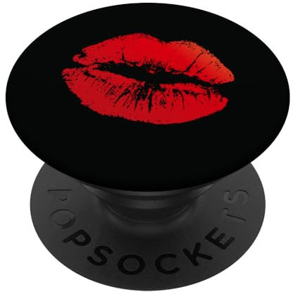 Schöne sexy Lippen Rote Lippenstift Küsse PopSockets PopGrip: Ausziehbarer Sockel und Griff für Handys/Tablets mit Tauschbarem Top PopSockets Klebender PopGrip
