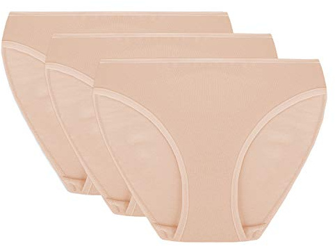 VIVISENCE Unterhosen Damen Slip Midi-Bikini Unterwäsche Normaler Bund Glatt Komfort Und Bequemlichkeit Klassischer Musterloser Slip Für Frauen Baumwolle 4002