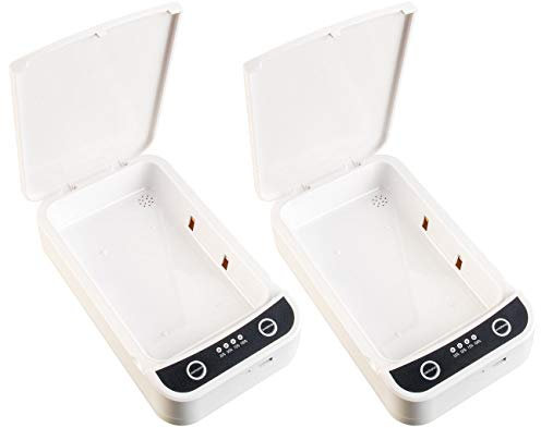 Somikon Sterilisator: 2er-Set UV-Desinfektions-Boxen für Smartphone, Brille, Schlüssel usw. (UVC Desinfektion, UVC Desinfektionsgerät, Armbanduhren)