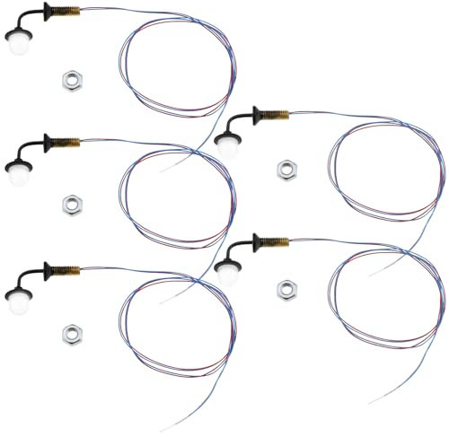eMagTech 5 Stück Modell LED Wandlampen Außenwandleuchten Im Maßstab 1:87 Modell Straßenlaternen Ersatz für Modelleisenbahn Miniaturgärten Höfe Landschaften 3 V