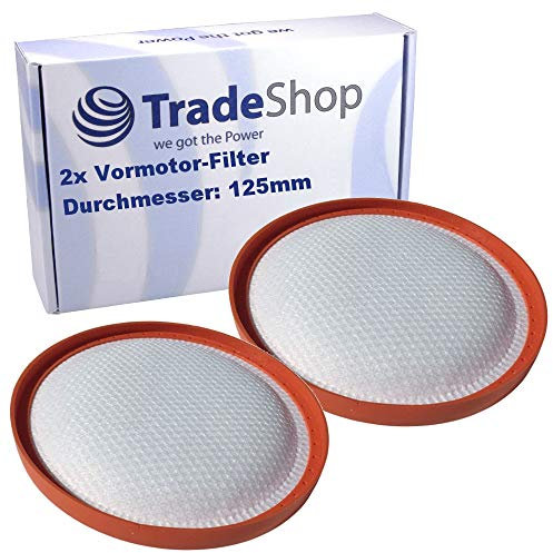 Trade-Shop 2x Vormotorfilter Motorschutzfilter Filter 12,5cm Ersatz für Dirt Devil Centrino + Plus CC2 Cleancontrol 2 Cleancontrol 3.0 Cleancontrol 3.1 Cleancontrol Deluxe Cleancontrol R