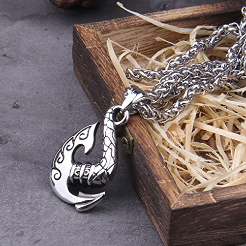 YABEME Wikinger Axt Nautischer Anker Anhänger Halskette Hochglanzpolierter Edelstahl Nordischer Herren Keltisch Pagan Amulett Schmuck