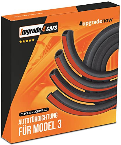 Upgrade4cars Auto Türdichtung Komplett Set kompatibel für Tesla Model 3 | Gummidichtungen für alle 4 Autotüren inklusive A & B Säule | Autozubehör Innenraum Dichtung