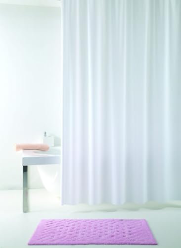 Grund Duschvorhang Anti-Schimmel, Wasserdicht Vorhang an Badewanne, Soft Vinyl, Allura, Duschvorhang 80x200 cm, Weiß