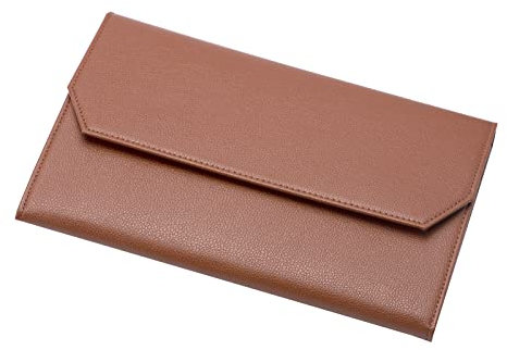 12 Brown Fountain Pen Case PU Leather Organizer Bag Portfolio, Waterproof Canvas Pen Display Holder with Divider Slot