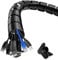 shinfly 2 x 5m Kabelschlauch Selbstschließend Schwarz, Durchmesser 16mm/22mm Flexibel Kabelkanal mit 1 Drahtführungsclip, Kabelschutz Kabelmanagement für TV Computer - Schwarz