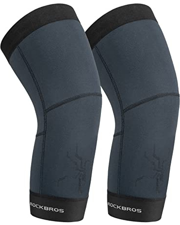 ROCKBROS Knee Warmer for Men Thermal Leg Warmer Knee Brace Anti-slip Knee Sleeves Winter for Basketball Cycling Knee Warmer