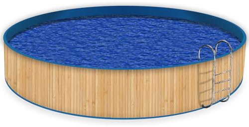 Wallario Pool Verkleidung mit Motiv ohne Ösen, Umrandung Dekoration, Motiv Holzpanele hell, Größe Höhe 100 cm x L 15m