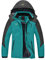 YSENTO Damen Winterjacke Wasserdicht Skijacke Outdoor Softshelljacke Warm Fleecejacke Funktionsjacke mit Abnehmbarer Kapuze(Blau,S)