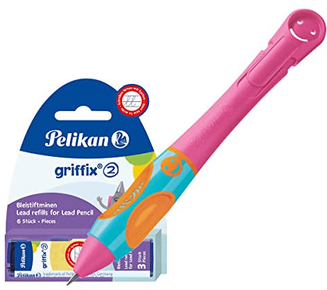 Pelikan griffix Bleistift für Rechtshänder, 1 Stück in Faltschachtel (LovelyPink, Bleistift + 6 Minen)