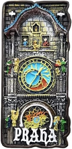 Kühlschrankmagnet, Kühlschrankdekoration, 3D-Prag-Tschechischer Kühlschrankmagnet, Reise-Souvenir, Refrigerador, magnetischer Aufkleber, handgemaltes Handwerk (Color : Prague Czech Republic, Size : 4.