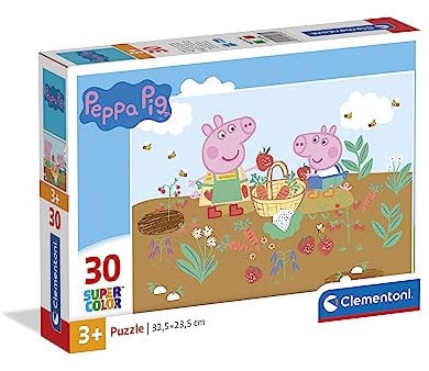 Clementoni - 20280 - Supercolor Puzzle - Peppa Pig - 30 Pieces, Jigsaw Puzzle For Kids Age 3, Puzzle Cartoon, Made In Italy