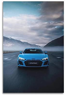 Supercar Poster für Audi R8 Hyper Car Sport Auto Poster Dekorative Malerei Leinwand Wand & Kunstbild Druck Moderne Familie Schlafzimmer Dekor 12x18inch (30x45cm)