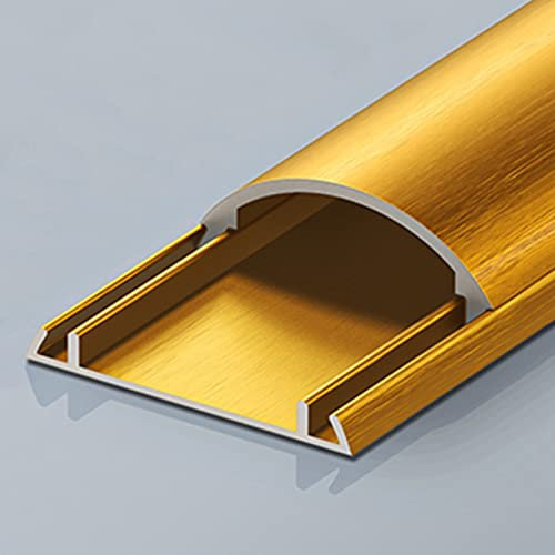 Kabelkanäle Kabelkanal Verdeckter Boden-Draht-Streifen, Weiß Schwarz Gold Silber Kabelschutzhülle/ Kabelkanal 1m Länge Metall-Computer-PC-Kabelmanagement Selbstklebende Kabelabdeckungen ( Color : Gold