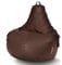 Green Bean Sitzsack aus Kunstleder mit EPS Perlen Füllung - 90 x 80 x 70 cm - Bean Bag Sitzkissen Sitzpuff Sitzsessel Bodenkissen Lounge Gaming Chair Rückenlehne - Dunkelbraun