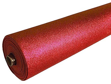 Glitzer-Moosgummi EVA 90cm breit ab 0,5m Schaumgummi PE Schaumstoff Basteln Stoff, Farbe:rot