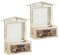 Dynamic24 2X Deko Holz Mini Pflanzschale Set Blumentopf Pflanzkasten Blumenkasten Balkonkasten Blumen mit Rankgitter Weiss Natur Shabby Chic Look (Holz 2 Stück)