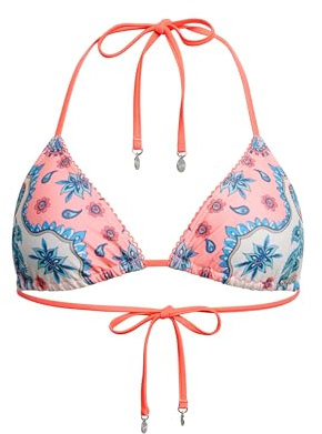Superdry Damen Triangel-Bikinioberteil mit Schnürung Pink Bandana 38