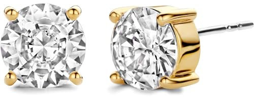 Ohrringe der Marke Ti Sento Milano Gold Sterling Silber Ohrringe mit weißem Zirkonia und Gelbgold vergoldet Schmuck Zirkonia Das Gewicht ist 0,0032 Die Referenz ist 7321ZY