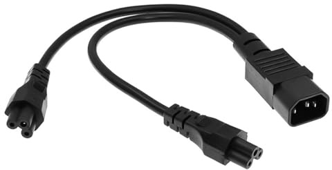 Sarini C14 auf C5 Stromkabelverlängerung 1 auf 2 Power Y-Splitter-Adapterkabel für LCD-Schreibtischlampe