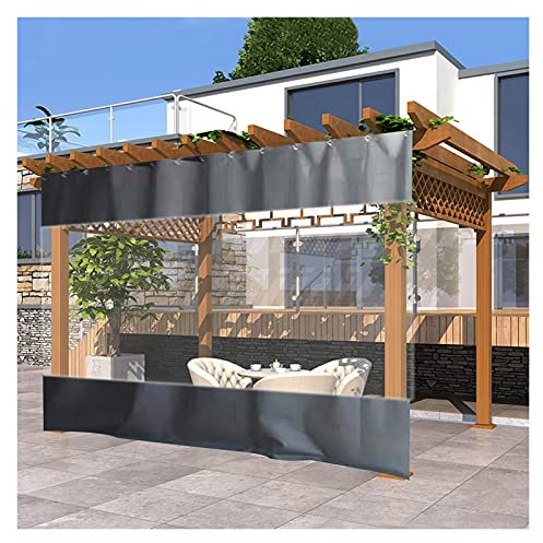 Wasserdichter Vinylvorhang für Pergola, individuell anpassbare transparente Plane für den Außenbereich, Thermofensterpaneele für Terrassenpavillons mit Ösen, waschbar (Größe: 4 x 2,1 m)