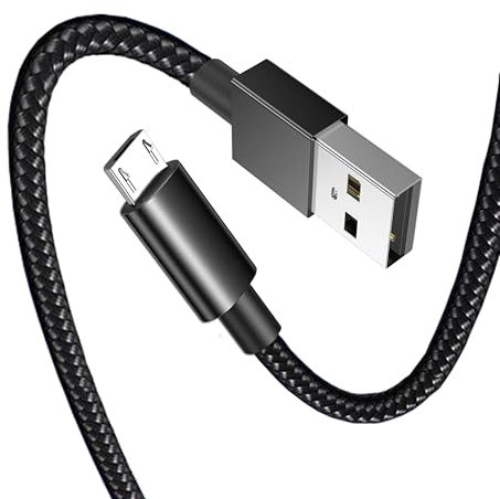 Micro USB Cable Nylon Braided Android Charger Fast USB Charging Cable Compatible with Samsung Galaxy S7/S5/J3/J5/J7, for Huawei, for HTC, for LG, for Kindle, for Nokia and More (3 Metres)