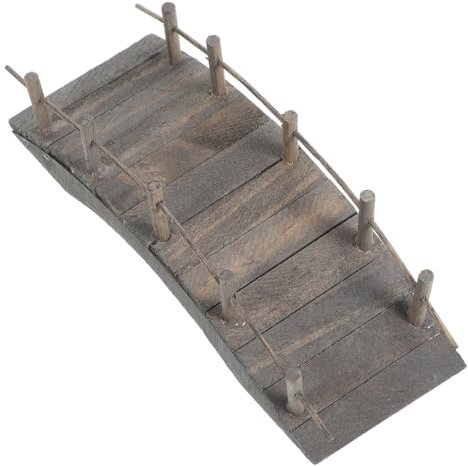 MOLUCKFU décoration de Maison de poupée Statue de Pont Chinois Mini Pont en Arc de Maison Décoration Jardin Miniature Accessoire de décoration Petit Pont en Bois modèle de Mini Pont en Arc