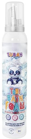 TUBAN Tubi Schaum 200 ml – Badeschaum – Feuchtigkeitsspendend – Kreatives Badeerlebnis – Spaß beim Baden – Kinderschaum für Spiel und Spaß - Weiß