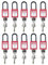 10 candados Lockout, 38 mm de nailon de seguridad con llave, candado de bloqueo para estaciones y dispositivos Lock Out Tag Out (rojo)