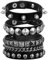 FENGCHUANG 5 Pezzi Bracciale In Pelle Da Motociclista Punk Rock, Borchie A Spillo Metallo Pelle Punta Bracciale Wrap Regolabile, Soul Accessorio, Concerto Per Uomo Donna