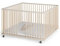 Sämann Laufstall Baby mit 3 Schlupfsprossen | TÜV geprüft | stufenlos höhenverstellbar | Laufgitter Premium | Babybett aus Holz | Krabbelgitter (sahara dust/natur, 120x120 cm)