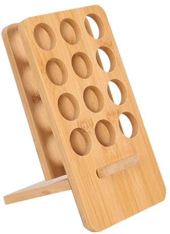 Honicemar 12 - Hole Wooden Essential Oil Holder Aromatherapy Organizer Essential Oil Bottles Display Rack & Slanted Essential Oil Shelf Stand, Suitable for Home/Spa/Vanity Table/Office