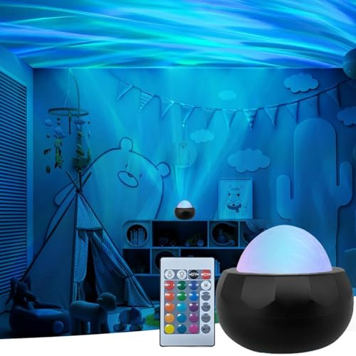 KZT Proiettore Luce Nordica LED Cielo Stellato, 7 Effetti di Luce, Telecomando, Lampada Aurora, Per Camera da Letto e Cameretta dei Bambini