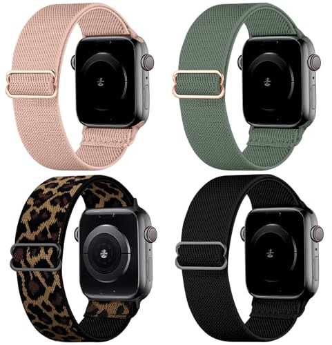 Jrkvniv Cinturino Elastico intrecciati Compatibile con Cinturini Apple Watch 38mm 40mm 41mm 42mm 44mm 45mm 49mm,Nylon Morbida Ricambio Banda Regolabile per iWatch Series 10 9 8 7 6 5 4 3 2 1 SE Ultra