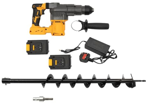 Electric Post Hole Digger with 80cm Drill bit - Earth Auger Cordless Power 128VF Brushless Cordless Fence Post Auger 19500mAh