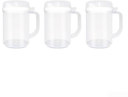 Cloudpower 3Pcs Plastic Jug with Lid, 650ML Small Milk Jug Spill-Proof Water Juice Jug for MINI Pitchers Set for Fridge Outdoor