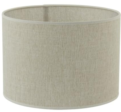 Lampenschirm Zylinder in Leinen Perle Weiß für Tischleuchte Tischlampe 35-35-30cm