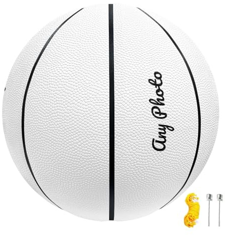 Personalisierter Basketball mit Namen und Foto, individueller Basketball für Seniorennacht, Trainer und Kinder, offizielle Größe 7/Größe 5, personalisierter Basketball mit Bilddruck, Logo-Basketball