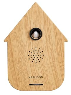 Karlsson Moderne Kuckucks-Soundbox – Bewegungsmelder, Vogel-Soundbox, modernes Haus-Design, einstellbare Lautstärke, Neuheit, Heimdekoration, 11,5 cm (helles Holz)