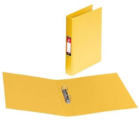 5 Star Office Ring Binder 2 O-Ring Size 25mm Polypropylene A4 Yellow [Pack 10]