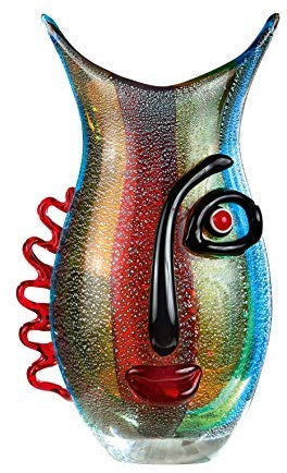 GILDE GLAS art Vase - Glasvase - Statue - Deko Wohnzimmer modern - H 32 cm 1_Mehrfarbig