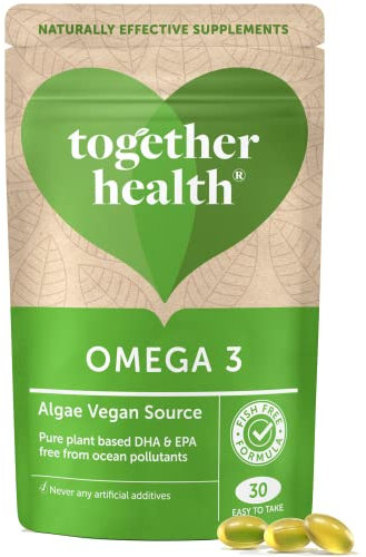 Algae Omega 3 – Together Health – Pure Algae Omega 3 – Unique Plant Source of DHA & EPA – Vegan Friendly - Made in The UK – Pack of 3-90 Softgels
