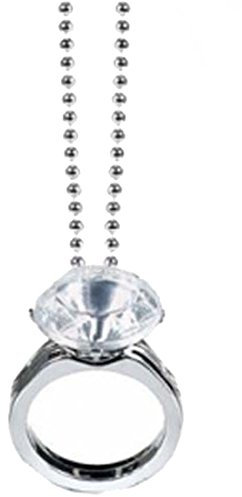 NET TOYS Halskette mit Ring JGA Modeschmuck Damenkette Schmuck Halsschmuck Junggesellinnenabschied Elegante Kette Mode Accessoires Geschmeide Bride Necklace Kettenanhänger