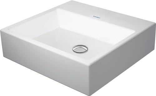 Duravit Vero Air Aufsatzbecken 50x47cm, ohne Überlauf, mit Hahnlochbank, ohne Hahnloch, geschliffen, glasierte Rückwand, 2352500070, Farbe: Weiß