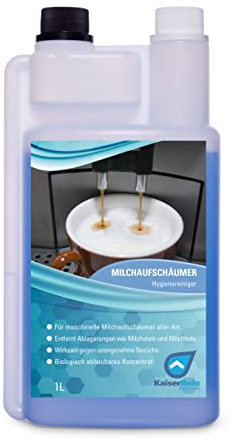 KaiserRein Milchschaum-Reiniger Konzentrat Flüssig-Reiniger für Milchaufschäumer bis zu 66 Anwendungen 1 L Flüssig Reiniger für Milchsystem & Milchleitung Milchreinigungsmittel