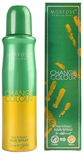 Morfose Green to Yellow Change Color Hair Spray 150ml - Farbwechsel-Haarspray, Grün zu Gelb, Temperaturverändernde Haarfarbe